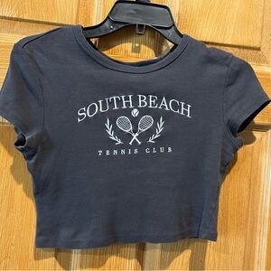 Grey H & M Crop top